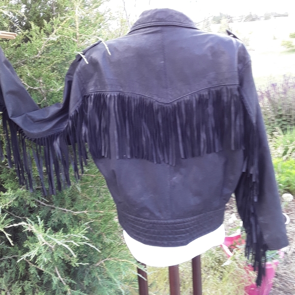 Biker Jacket Genuine Leather Size M - Picture 7 of 8